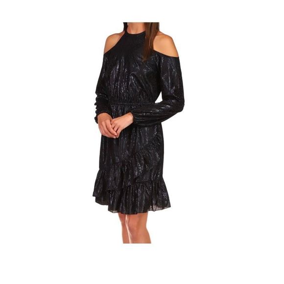 Michael Kors Long Sleeve Cold Shoulder Dress Size L - Picture 9 of 9